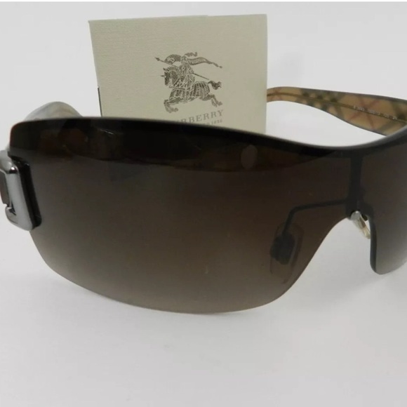 Burberry Sunglasses Brown Metal Shield Frame - Picture 7 of 10